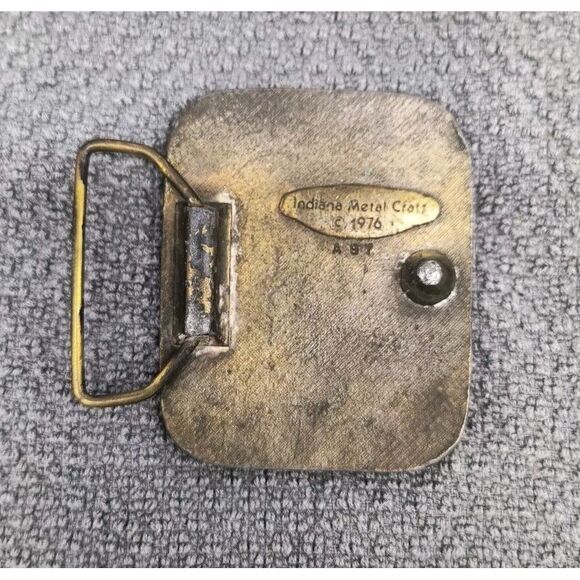 Vintage 1976 Largemouth Bass Brass Belt Buckle  by Indiana Metal Craft - Picture 6 of 8